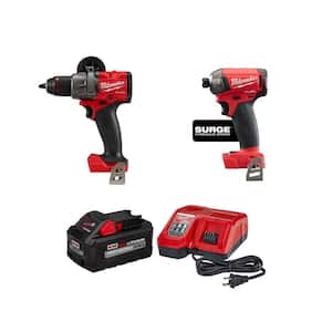 M18 FUEL 18-Volt Lithium-Ion Brushless Cordless Hammer Drill/Surge Impact Driver with 8.0 Ah Starter Kit