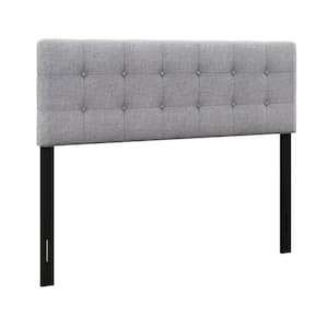 Gray Full/Queen Size Linen Upholstered Headboard Type with Solid Rubber Wood Legs