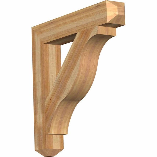 Ekena Millwork 6 in. x 38 in. x 38 in. Western Red Cedar Funston Craftsman Rough Sawn Bracket