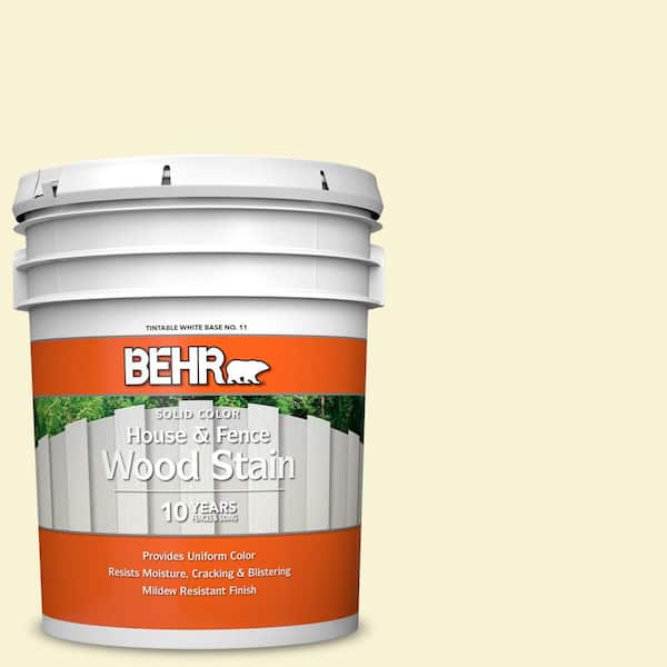 BEHR 5 gal. #390A-2 Pina Colada Solid Color House and Fence Exterior Wood Stain