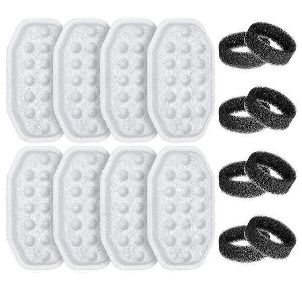 Cat Water Fountain Filters Replacement and Pre-Filter Sponges for 3. 2L Stainless Steel Pet Fountain 16-Pack