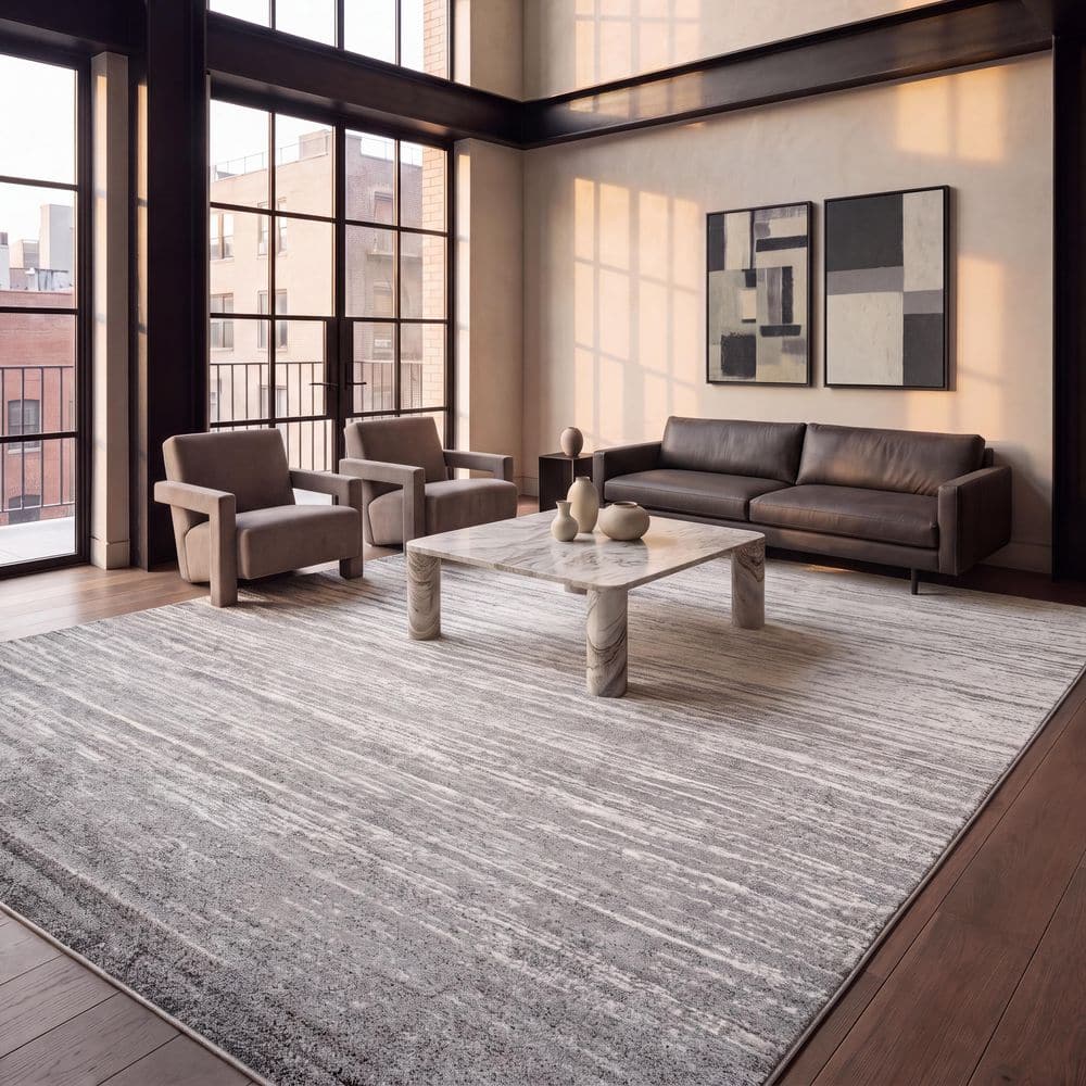 SAFAVIEH Adirondack Ivory/Silver 10 ft. x 14 ft. Solid Area Rug