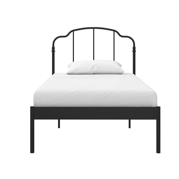REALROOMS Camie Black Metal Frame Twin Size Platform Bed
