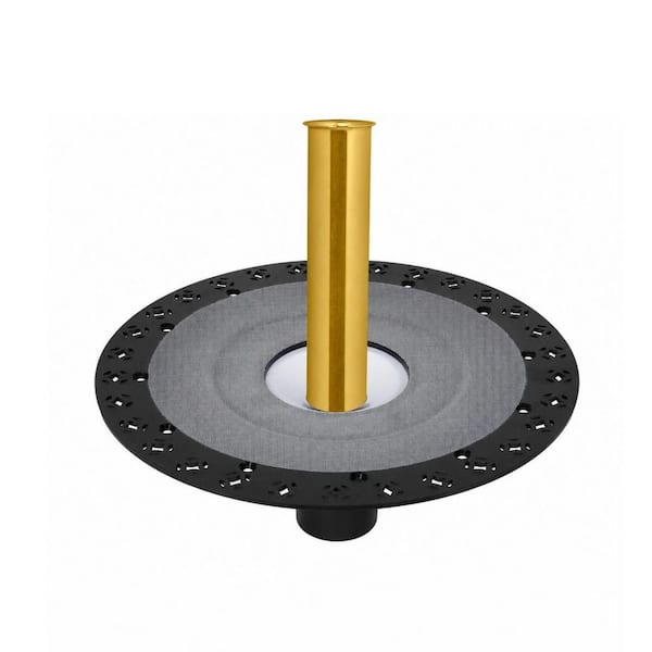 1-Piece Freestanding Bathtub Drain Rough-In Kit in Black, Tub Drain Accessory, Plastic Adapter, Brass Liner Included