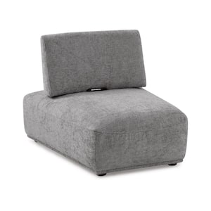 Fairwind 37 in. Armless Chenille Curved Modular Extendable Back Sofa in Gray