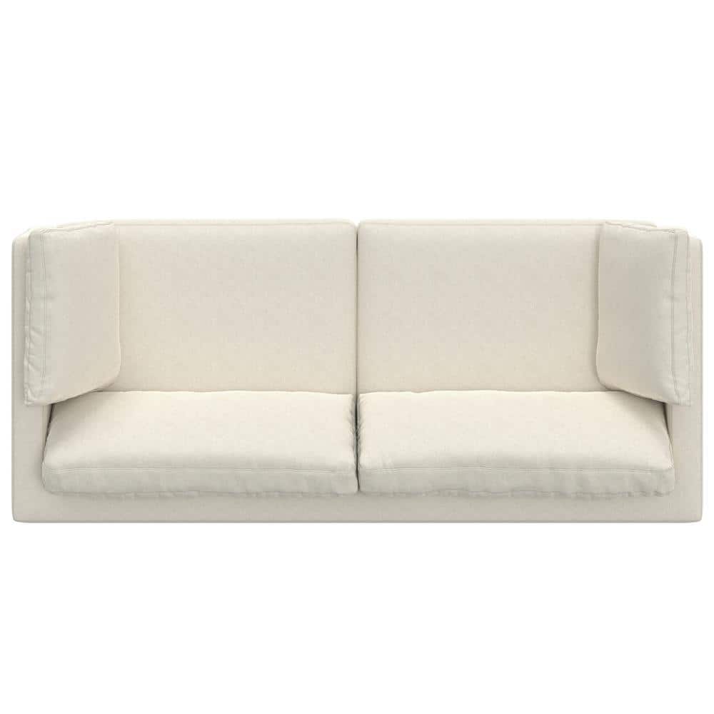 Ava 90-Inch Cream Performance Fabric Sofa with Metal Legs