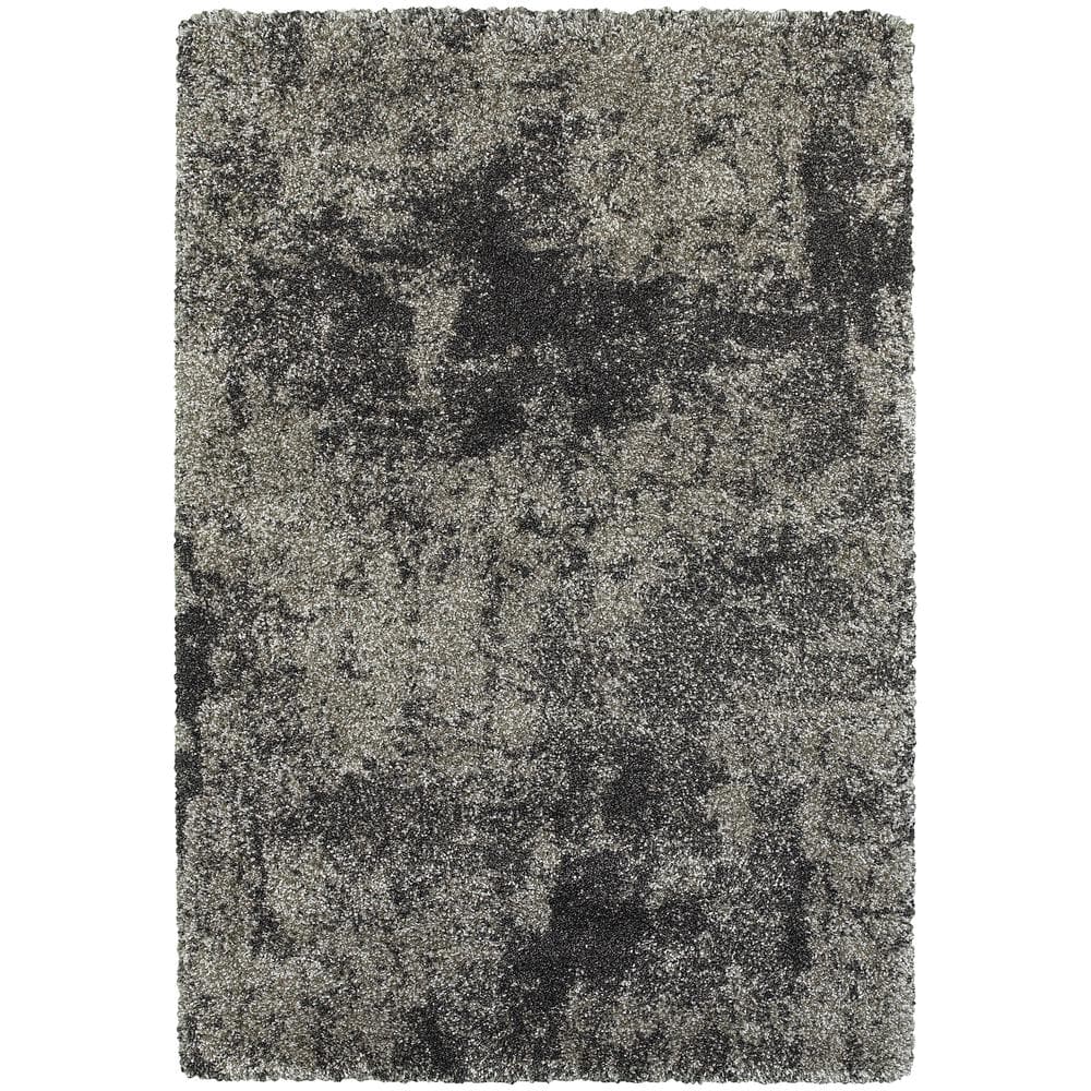 Hazel Grey/Charcoal 10 ft. x 13 ft. Abstract Shag Area Rug price history on PriceWatchPro