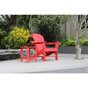Atlantic Classic Curveback Ruby Red Plastic Outdoor Patio Adirondack Chair