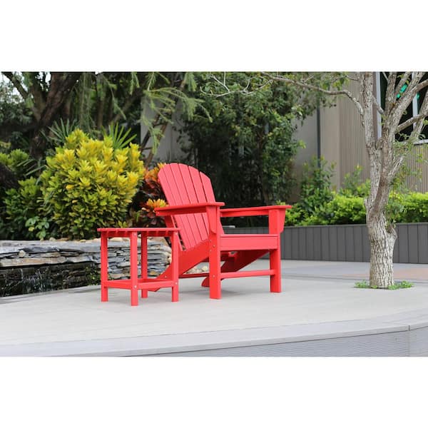 Atlantic Classic Curveback Ruby Red Plastic Outdoor Patio Adirondack Chair