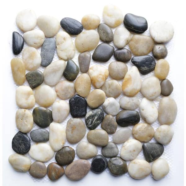 Islander Sienna Mosaic 12 in. x 12 in. Natural Pebble Stone Floor and Wall Tile (10 sq. ft. / case)