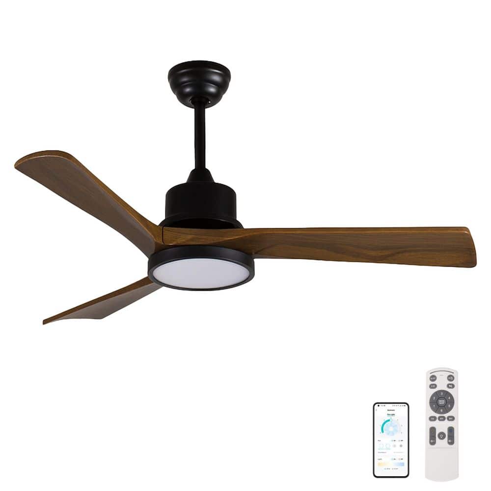 "42"" Wood Blade Ceiling Fan with Light, 2 Downrods for Sloped Ceilings ≤15°, Quiet DC, App & Remote" price history on PriceWatchPro