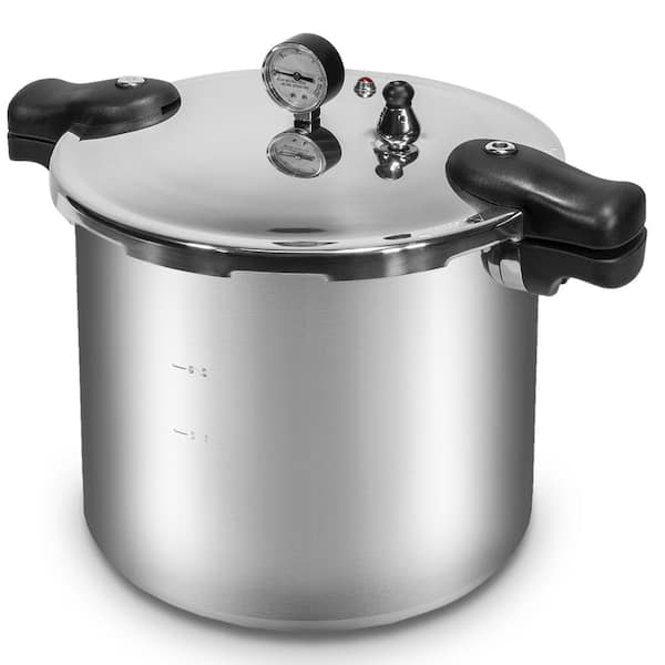 Barton Premium Series 22 qt. Silver Aluminum Dishwasher Safe Induction Compatible Stovetop Pressure Cookers with Built-in Gauge
