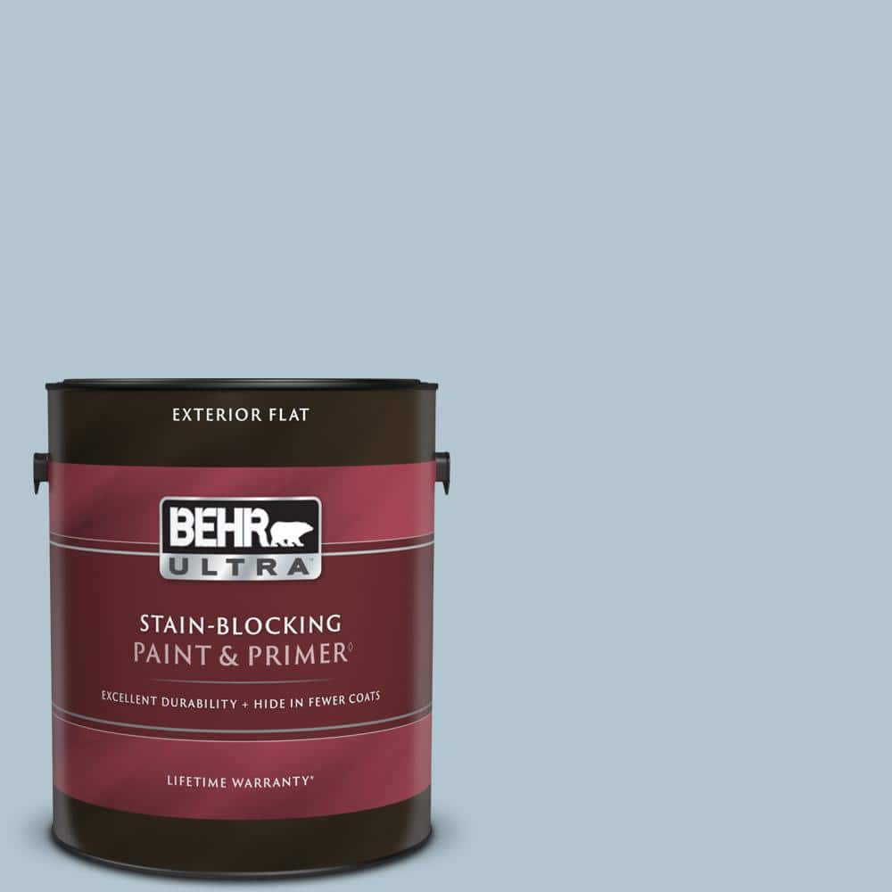 BEHR ULTRA 1 gal. MQ550 Opal Waters Flat Exterior Paint & Primer