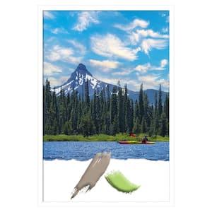 Svelte White Wood Picture Frame Opening Size 20 x 30 in.