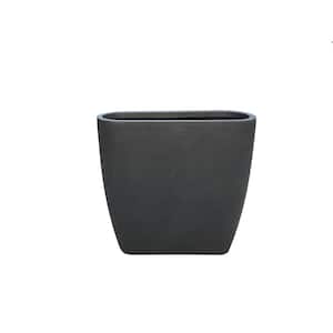 22.8 in. H Oval Charcoal Concrete/Fiberglass Indoor Outdoor Modern Seamless Planter