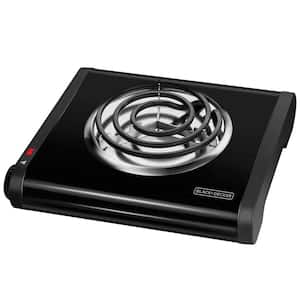 6 in. Single Burner Black with Temperature Control Hot Plate