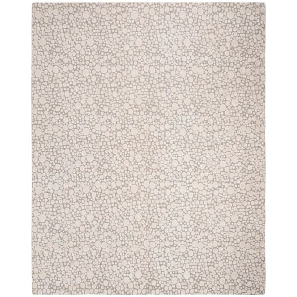 Mirage 9 ft. x 12 ft. Silver/Cream Abstract Spotted Area Rug