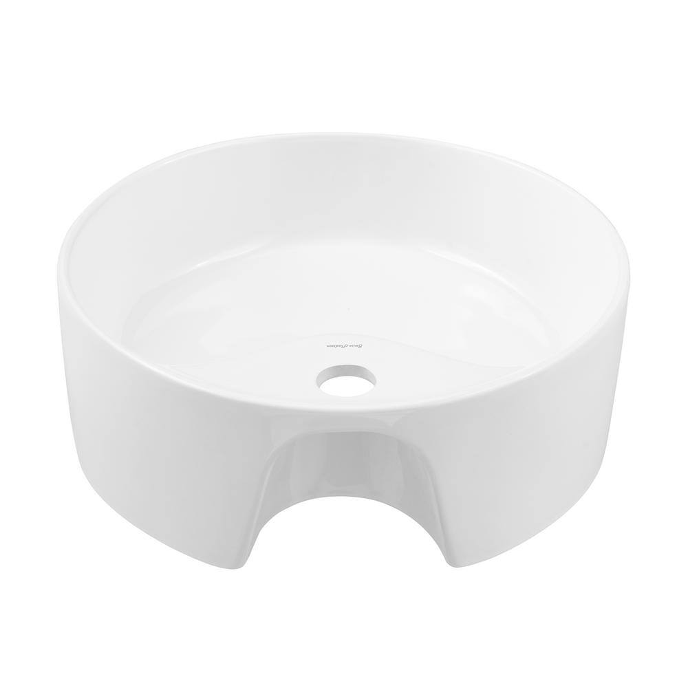 Monaco 15.75" White Ceramic Console Sink with Matte Black Legs