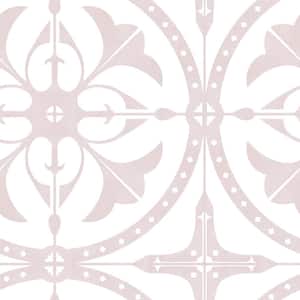 Round Pink Moroccan Tile Peel and Stick Smooth Vinyl Wallpaper