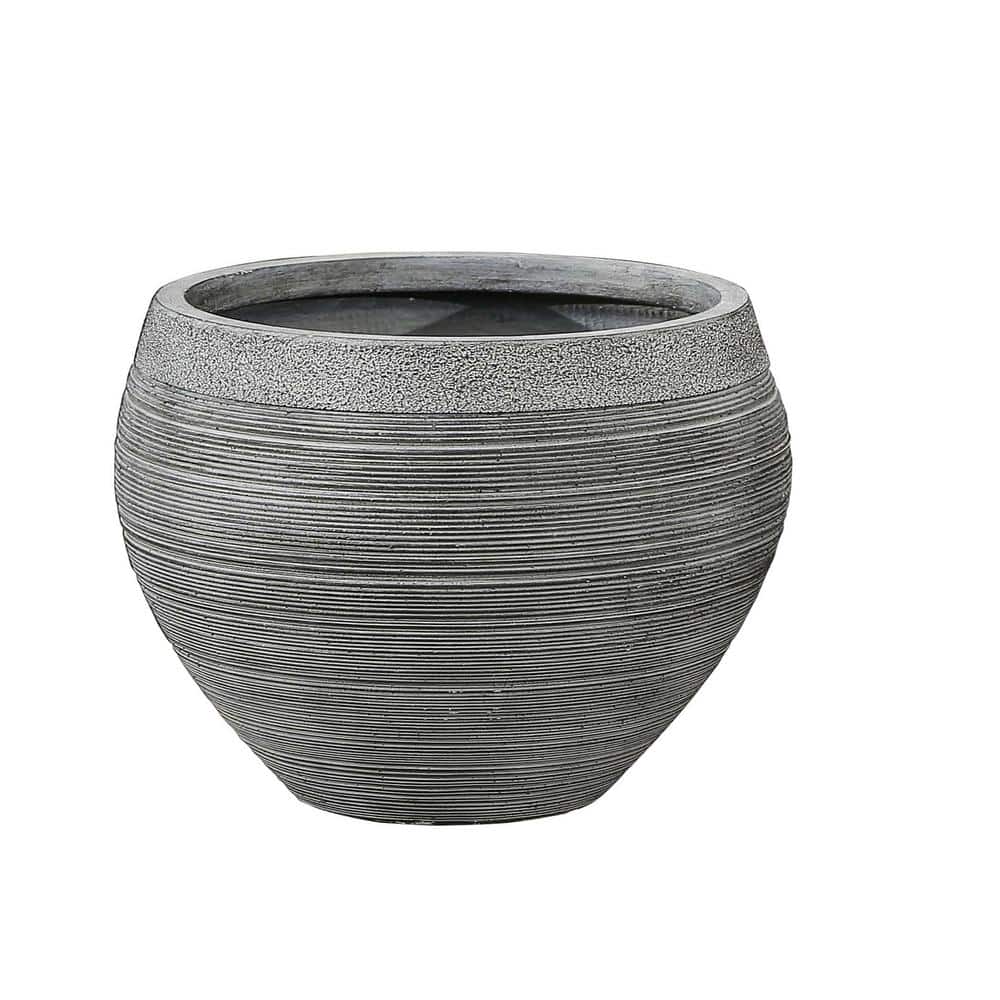 Rococo Radiance Weather-Resistant Gray MgO 12" Planter