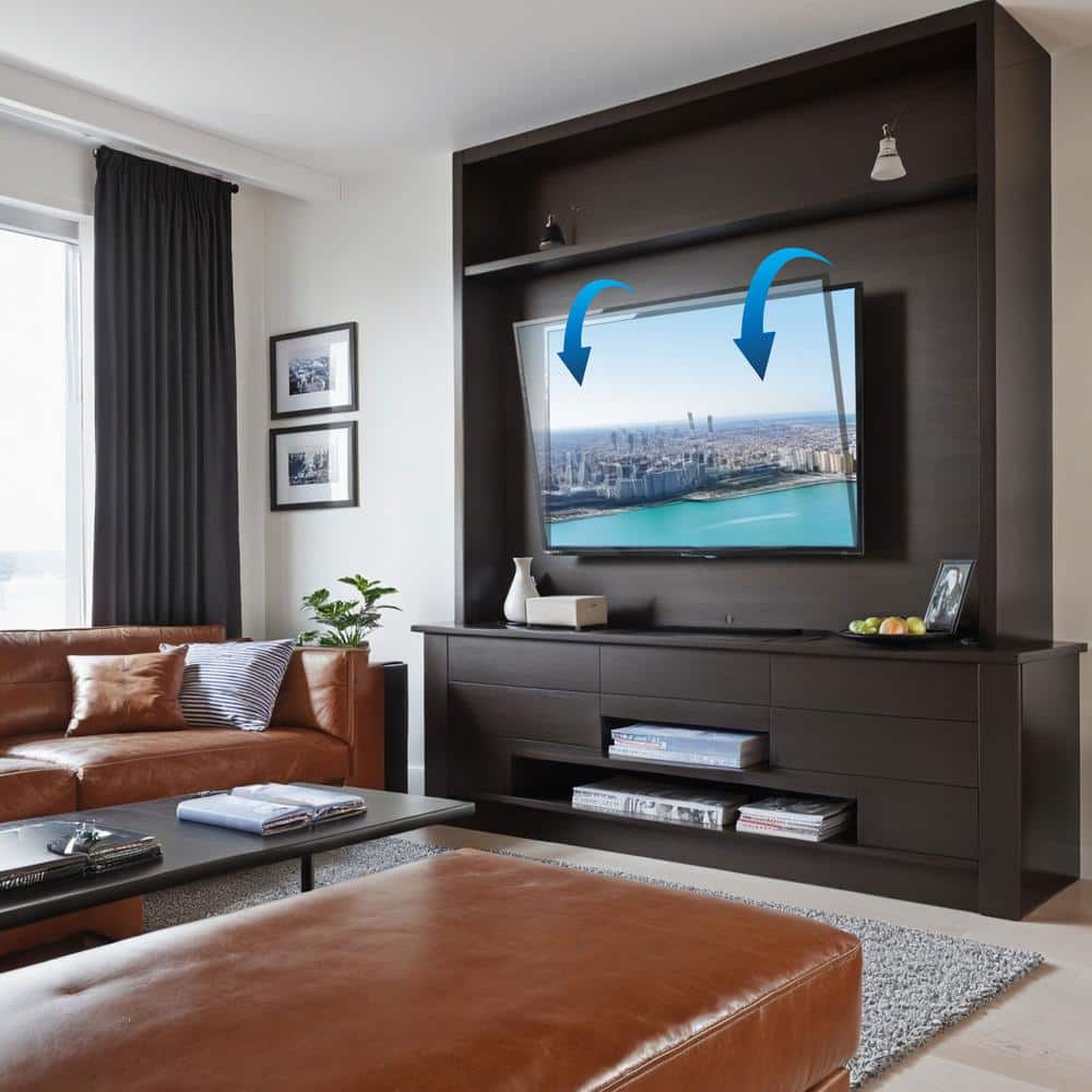 Compact Black Stainless Steel Full Motion TV Wall Mount for 50" Screens