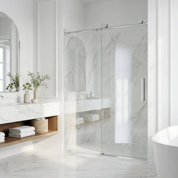 VIGO Elan 56 to 60 in. W x 76 in. H Frameless Sliding Shower Door