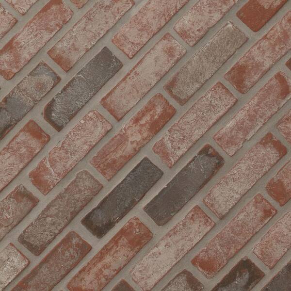 MSI Take Home Tile Sample - Brickstaks Noble Red Clay Brick 4 in. W x 4 in. L Mosaic Sheet Wall Tile