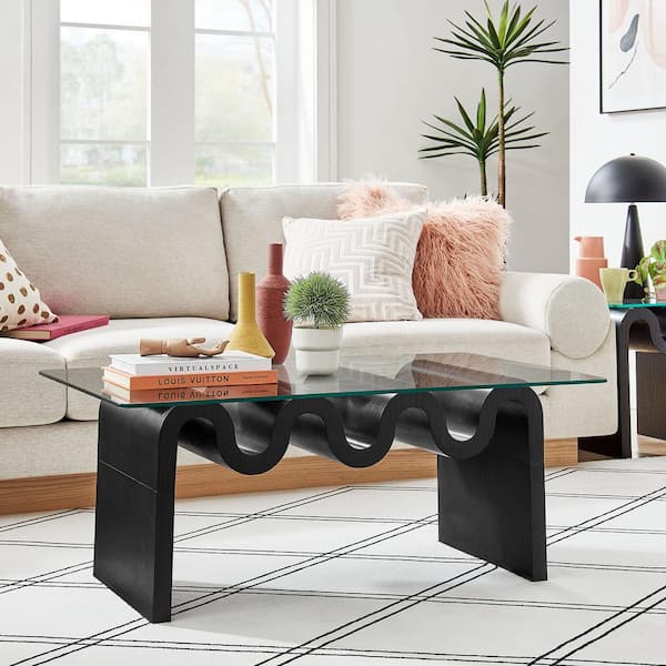 Black retro coffee table discount