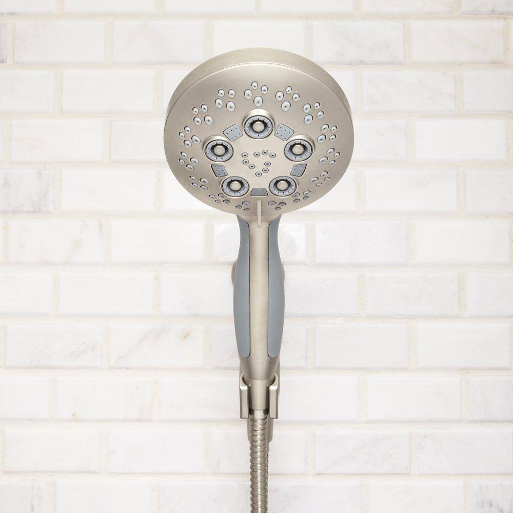 Brushed Nickel 5-Spray Handheld Shower Head with 5-Foot Hose