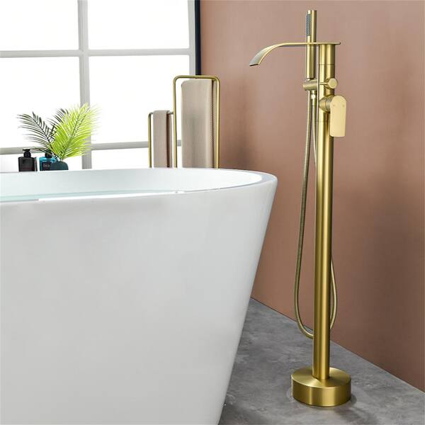 Gold standing orders bathtub faucet