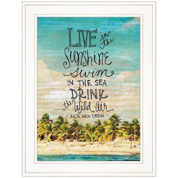 HomeRoots Charlie Live in the Sunshine 1-Piece Framed Wall Art 19 in. x 15 in.