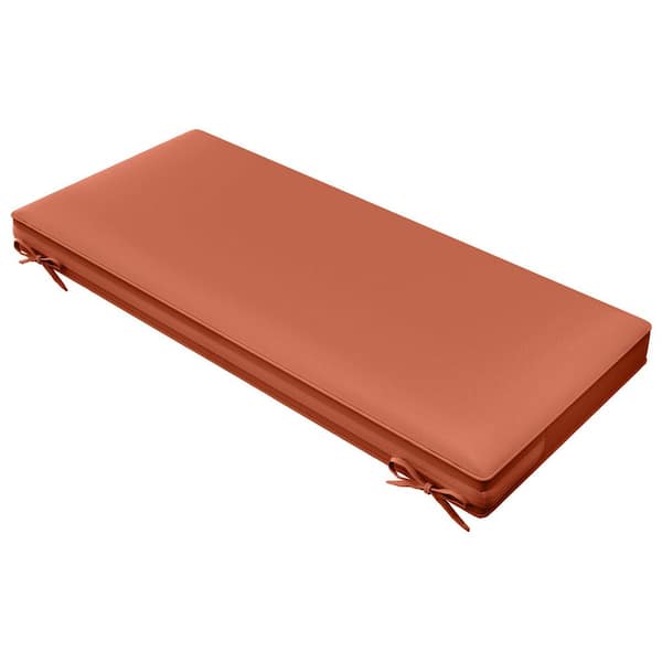 Unbranded 48 in. x 18 in. x 3 in. Rust Rectangular Outdoor Bench/Settee Patio Cushion