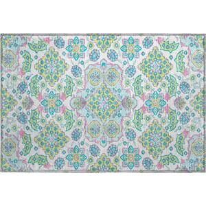 Mayfield Premium Machine Washable Abstract AMF1853 White 2 ft. x 3 ft. Area Rug