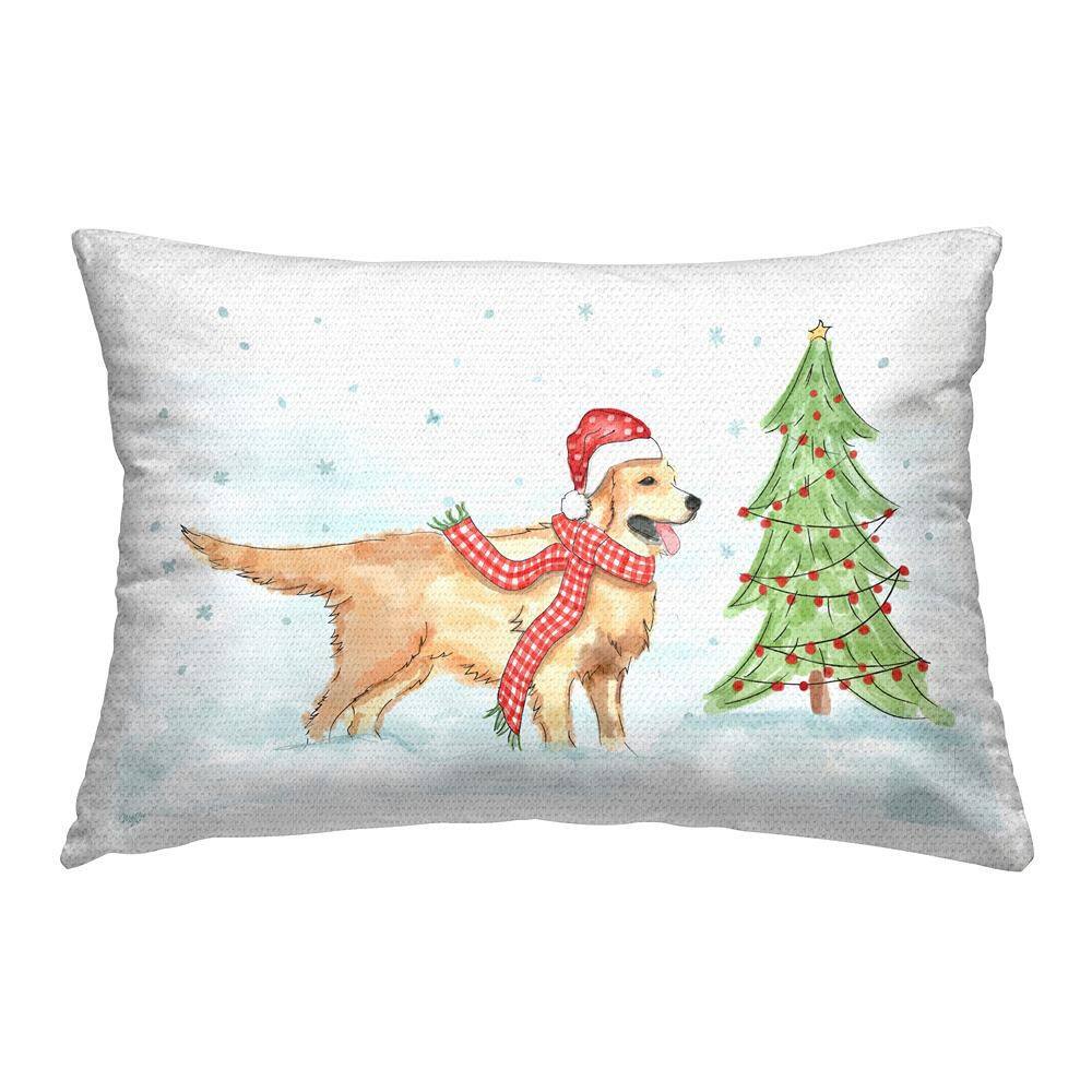 Snowy Labrador Scene Multi-Color Rectangular Outdoor Throw Pillow price history on PriceWatchPro
