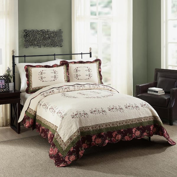 MODERN HEIRLOOM Brooke Full Queen Cotton Quilt Set 3-Piece