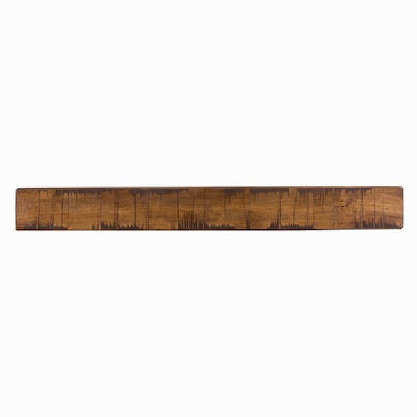 Dogberry Collections 60 in. W x 5.5 in. H x 6.25 in. D Rustic Aged Oak Cap-Shelf Mantel