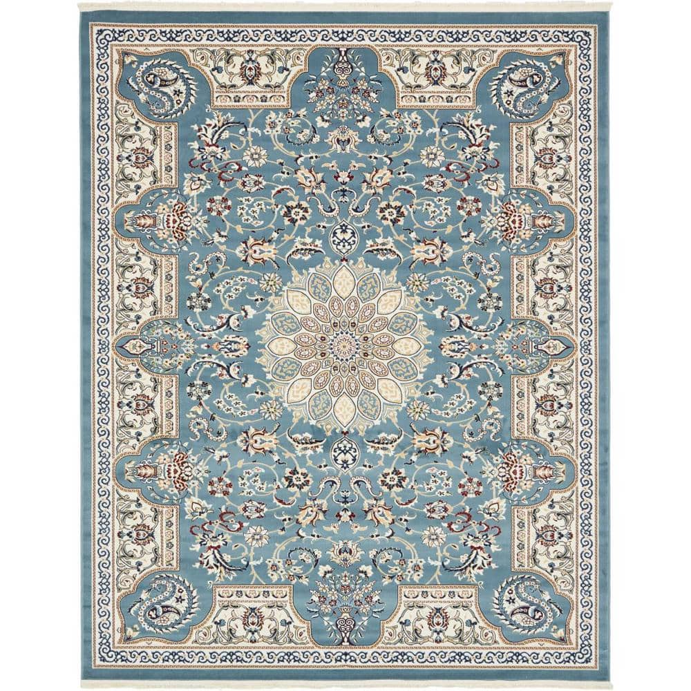 Narenj Collection Area Rug - Newcastle (7 ft. 10 in. x 10 ft. Rectangle Blue/Beige) price history on PriceWatchPro