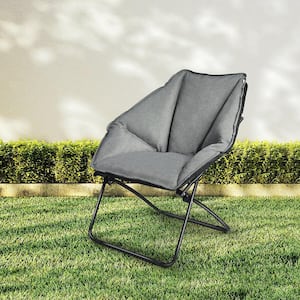 Gray Metal Frame Saucer Padded folding chair