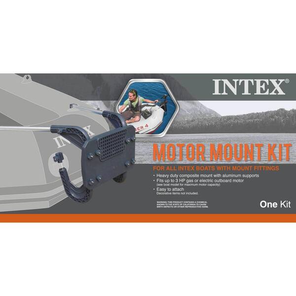 Intex 12 Volt 8 Speed Trolling Motor, Mount Kit and 4-Person Boat