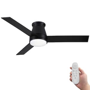 Amici 48 in. Indoor Black Low Profile Standard Ceiling Fan with Bright White Integrated LED Light Kit, Remote Included