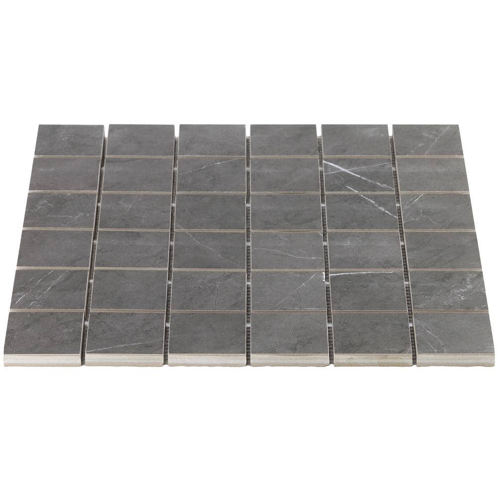 Grace Dark Gray Matte Porcelain Mosaic Tile