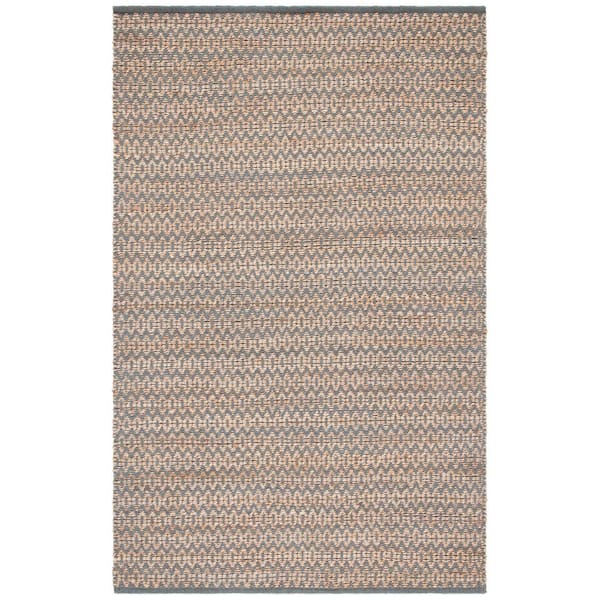 SAFAVIEH Natural Fiber Beige/Gray 5 ft. x 8 ft. Striped Woven Area Rug