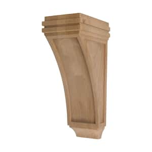 5 in. x 14 in. x 7 in. Unfinish North American Alder Wood Arts and Crafts Corbel
