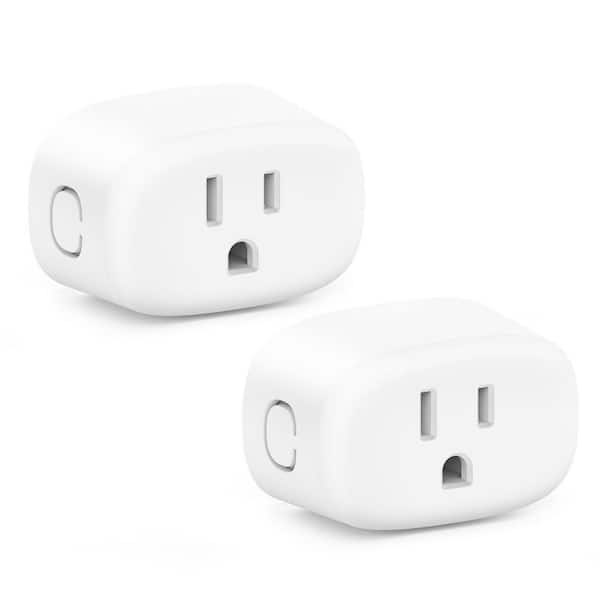 15 Amp 1800-Watt 120-Volt Wi-Fi Smart Plug Grounding Connector White 4-Pack with LED Night Light, Timer, Dusk to Dawn