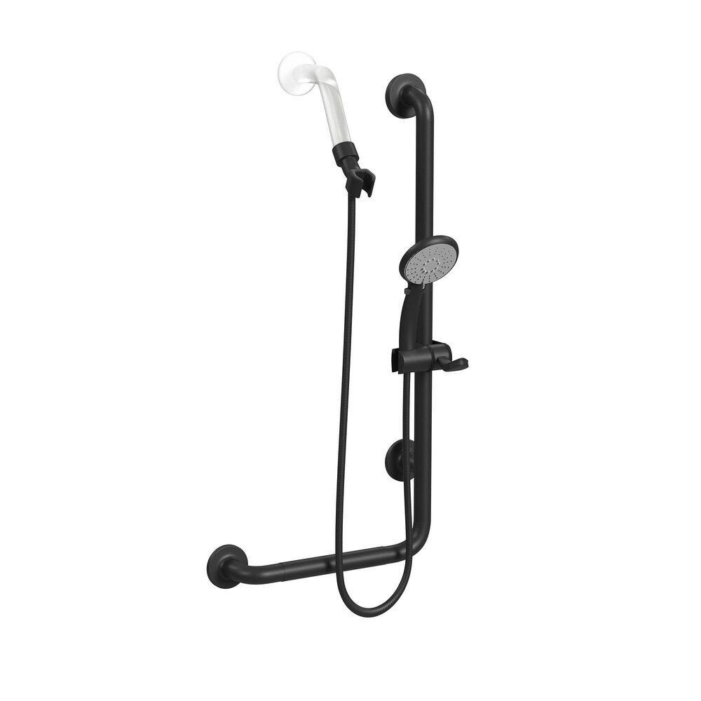 ErgoSlideBar Right 5-Spray Wall Bar Shower Kit In Matte Black price history on PriceWatchPro