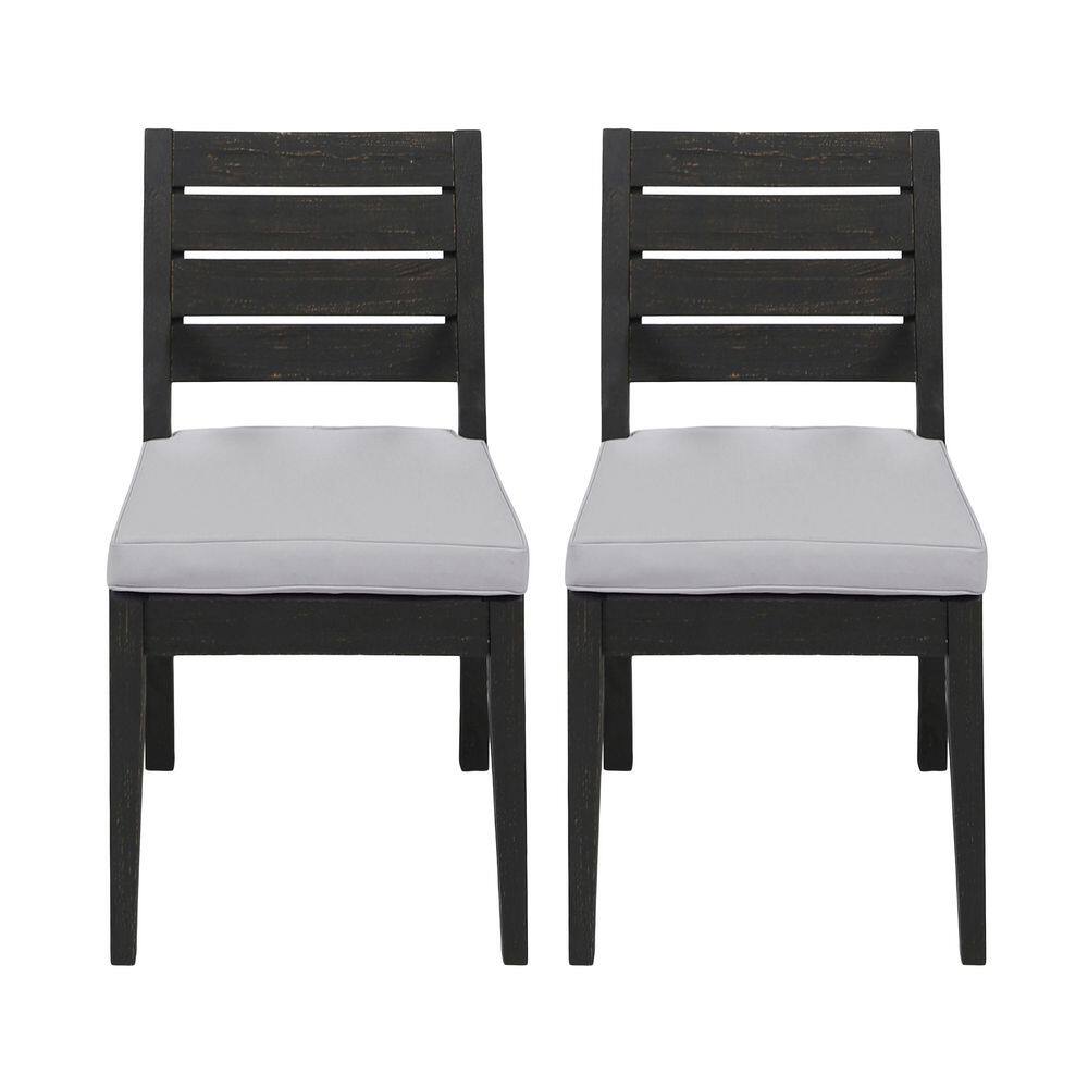 Acacia Wood Armless Outdoor Dining Chair with Light Gray Cushions (2-Pack) price history on PriceWatchPro
