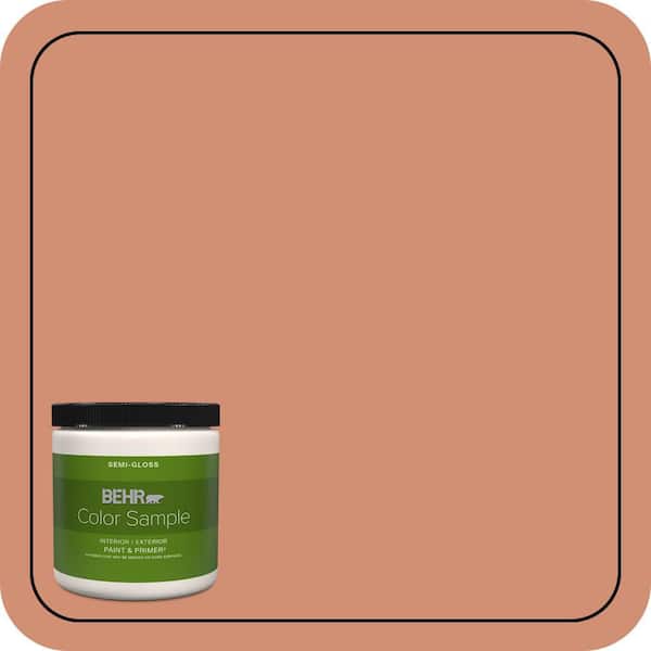 BEHR PREMIUM PLUS 8 oz. #M200-5 Terra Cotta Clay Semi-Gloss Interior/Exterior Paint & Primer Color Sample