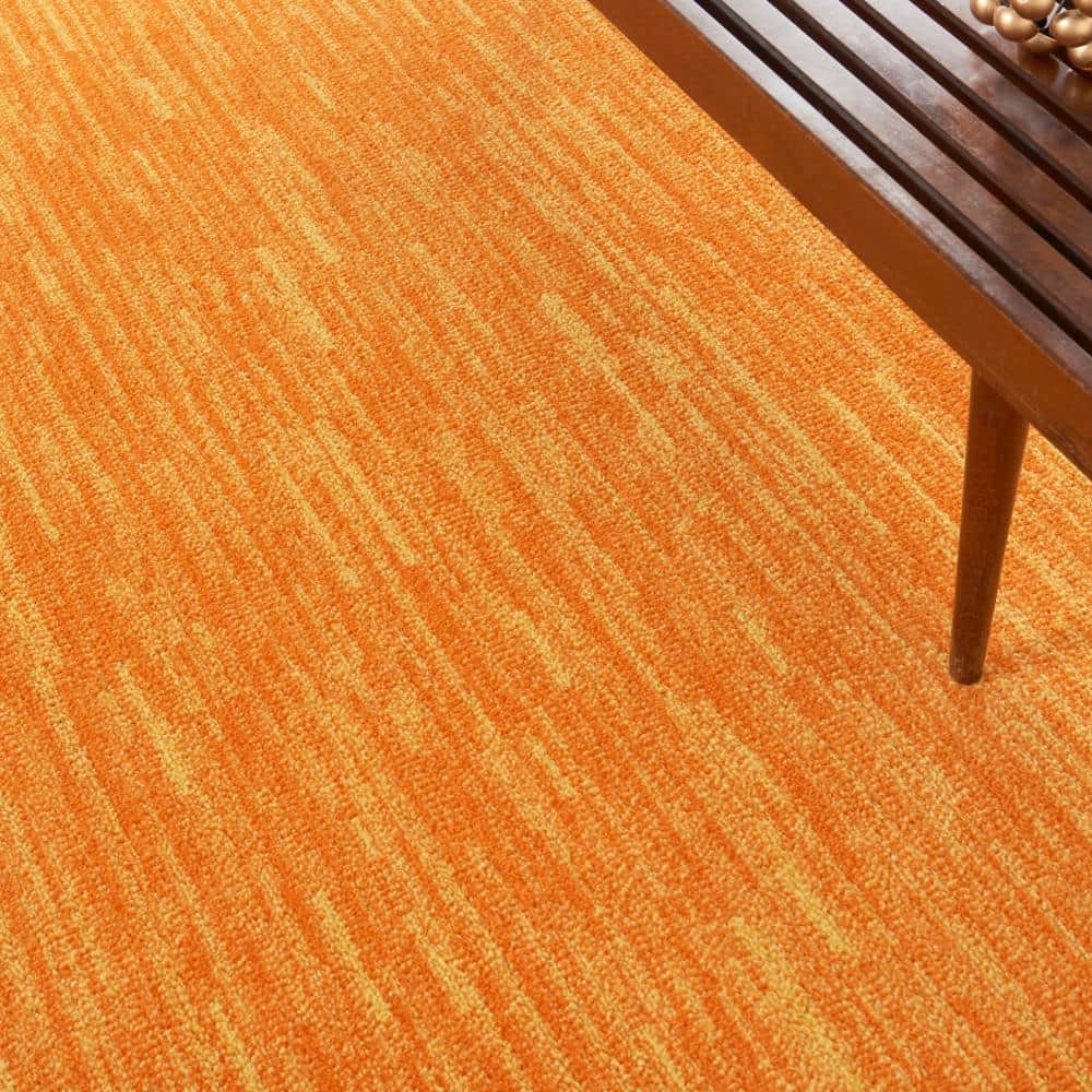 Sunburst Orange 6' x 9' Easy Care Indoor Outdoor Rug