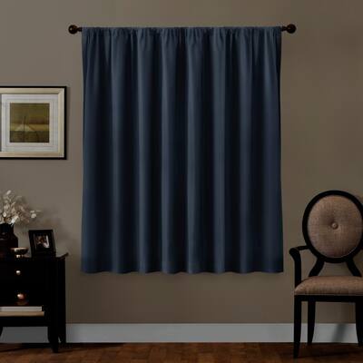 Navy Geometric Thermal Blackout Curtain - 50 in. W x 63 in. L