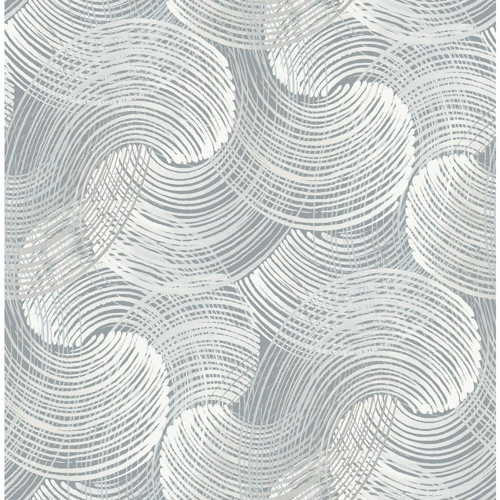 Slate Swirling Geometric Non-woven Wallpaper Roll